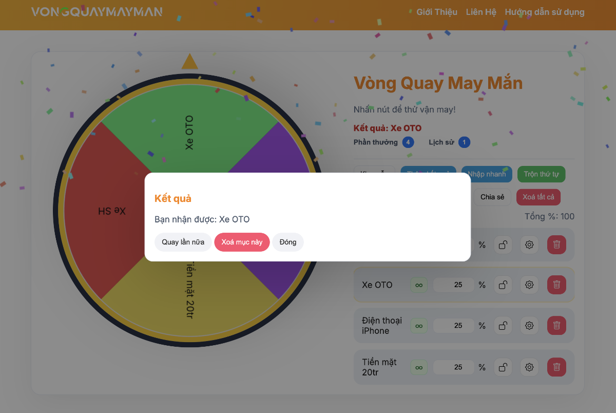 Kết quả hiện ra sau khi quay xong